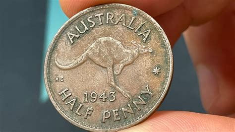 1943 Australia Half Penny 1 2 Penny Coin Values Information