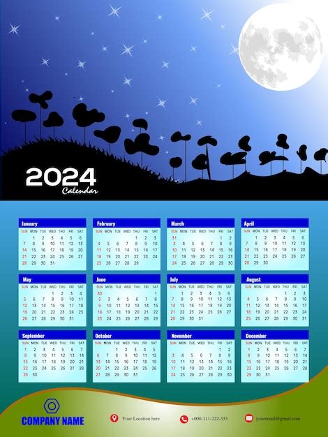 Mod Le De Conception De Calendrier Mural D Une Page Calendrier