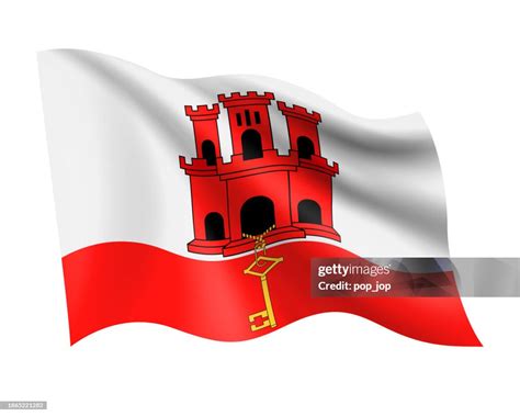 Gibraltar Vector Waving Realistic Flag Flag Of Gibraltar Isolated On