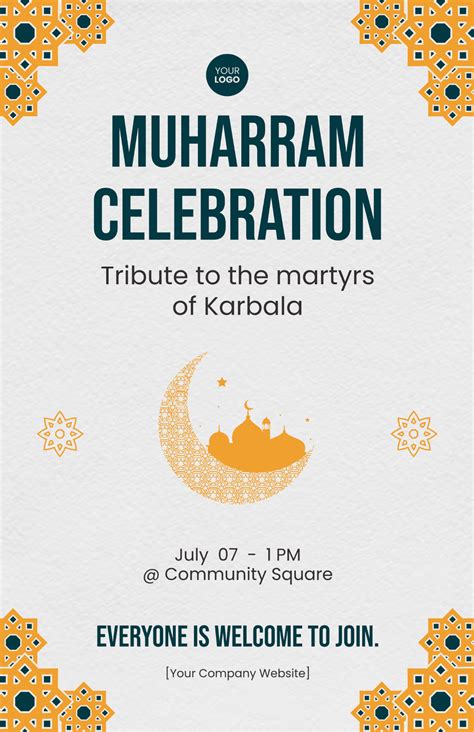 Free Muharram Celebration Poster Template To Edit Online