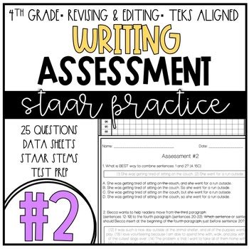 STAAR Practice Writing Assessment 2 TEKS Aligned Revising And Editing