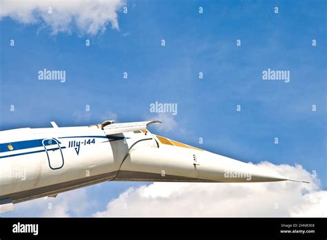 Supersonic Aircraft Tupolev Tu 144 In The Museum In Sinsheim Stock