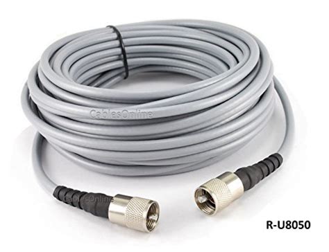 Buy CablesOnline 50ft RG 8 U Mini Coax UHF PL 259 Male Male Grey