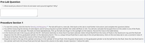 Solved Pre Lab Question 1 What Would You Observe If Olive Chegg