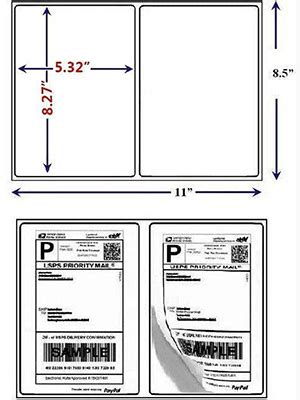 Neflaca X Half Sheet Shipping Labels Rounded Corner Self