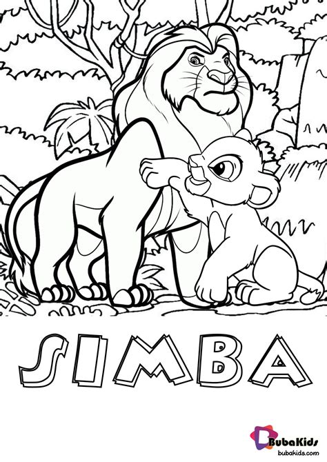 Lion Coloring King Pages Simba Pumbaa Timon Book Jungle Printable