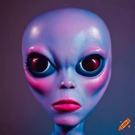 Fine Art Portrait Of A Pink Alien With Sharp Features On Craiyon