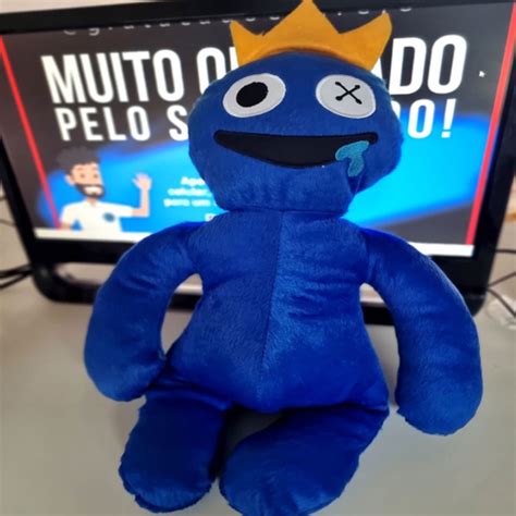 Boneco Blue Bab O Rainbow Friends Jogo Roblox Azul Pel Cia Em Promo O