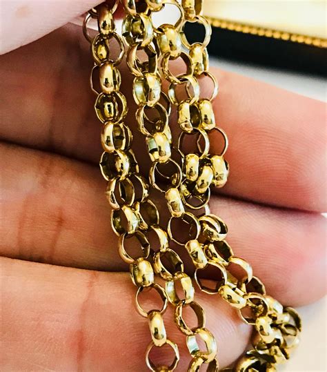 Vintage 9ct Yellow Gold 20 Inch Belcher Chain