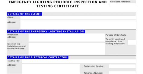 Emergency Lighting Certificate Pdf Form Formspal