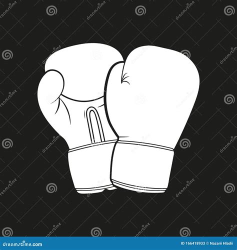 Diseño De Guantes De Boxeo Sobre Ilustración Vectorial De Fondo Negro