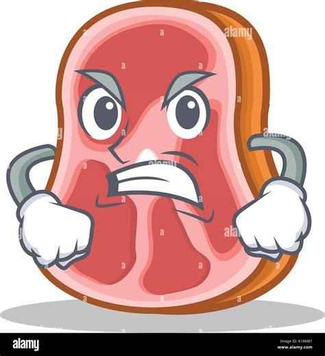 Angry Meat Character Cartoon Food Stock Vector Image And Art Alamy