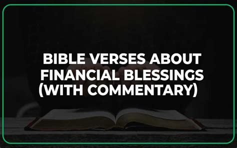 25 Bible Verses About Financial Blessings With Commentary Scripture