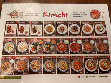 Speisekarte Von Kimchi Restaurant Aachen