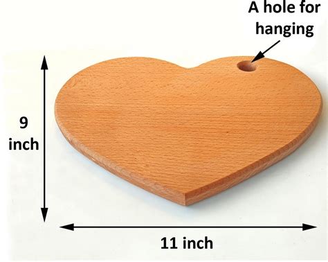 Heart Shaped Cutting Board Made Of Solid Hardwood Decorative Etsy