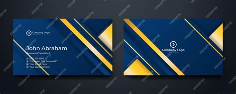 Premium Vector Modern Luxury Blue And Gold Business Card Design Template Modern Business Card