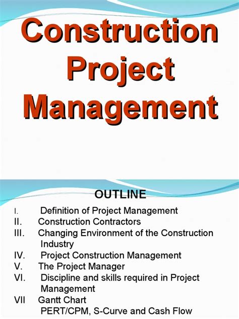 CONSTRUCTION PROJECT MANAGEMENT.ppt | Project Management | Project Manager