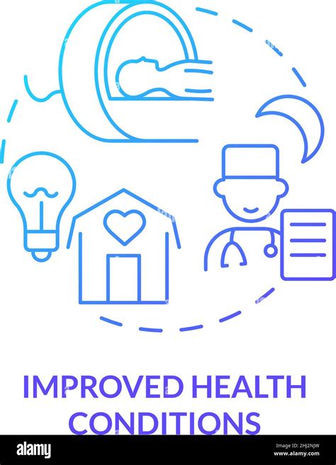 Improved Health Conditions Blue Gradient Concept Icon Stock Vector