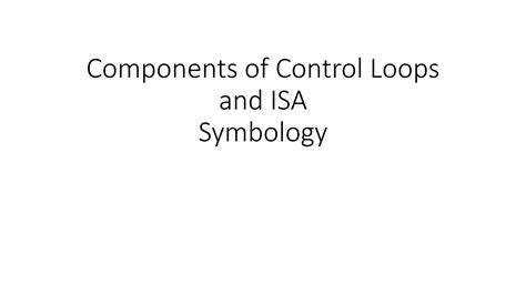 Components Of Control Loops And Isapptx