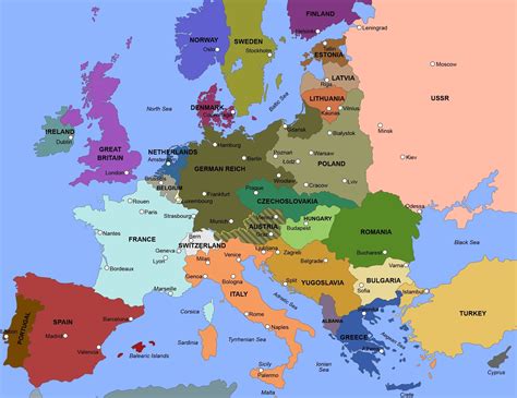 Map Of Europe In 1938 Wanda Joscelin