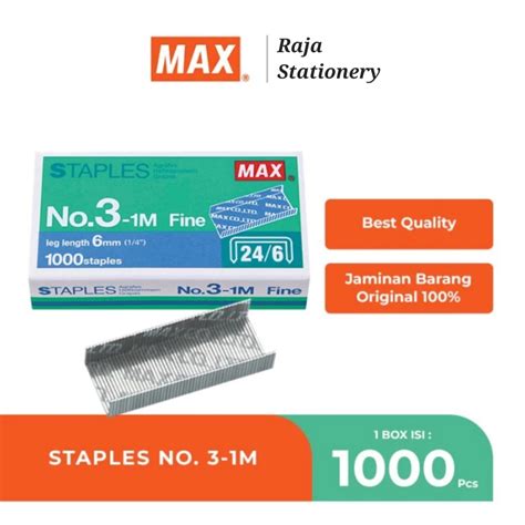 Jual MAX STAPLES NO 3 ISI STAPLER MAX NO 3 1M STEPLES HEKTER STEPLER