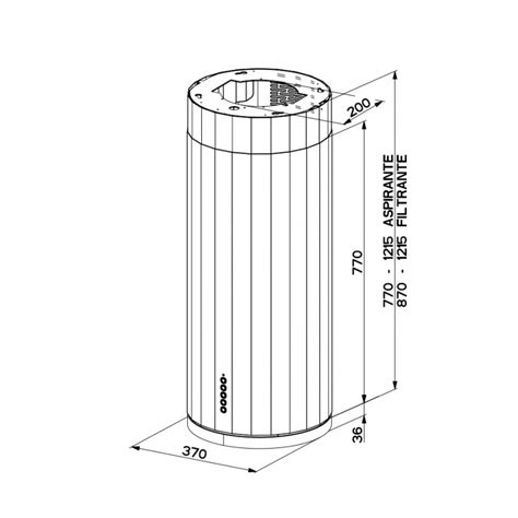 Cappa Ad Isola Cilindrica Diametro Cm Finitura Inox E Peltro Faber