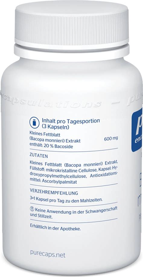 Bacopa Monnieri C Psulas Pure Encapsulations Vitalabo Portugal