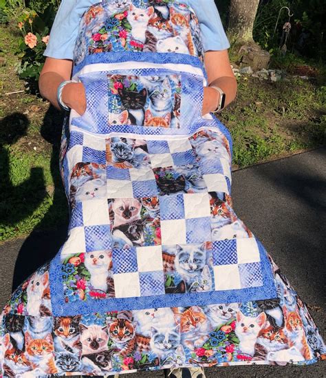 Kittens Lovie Lap Quilt With Pockets Wheelchair Lap Quilts Etsy