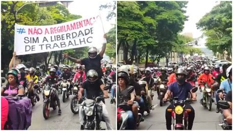 Entregadores De Aplicativo Fazem Protesto Em Bh E Pedem Direitos