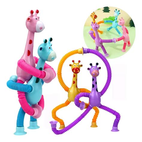 Kit Girafinhas Girafa Estica Divertida Ventosa Brinquedo Infantil