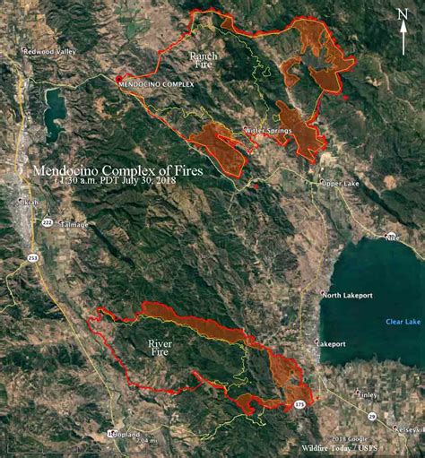 Clear Lake California Fire Map Map Of World