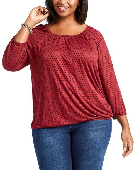 Michael Kors Plus Size Polka Dot Print Top Macys