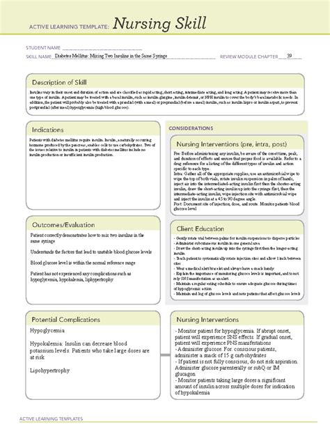 Diabetes Mellitus N A NURS 310 ACTIVE LEARNING TEMPLATES Nursing