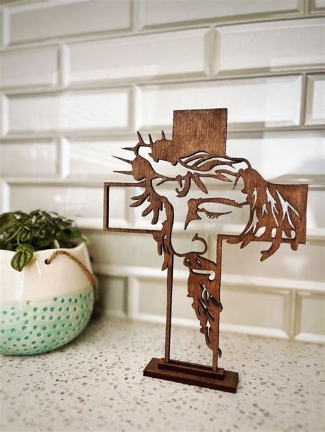 Crown Of Thrones Wooden Jesus Cross He Is Risen Dark Walnut Crucifix