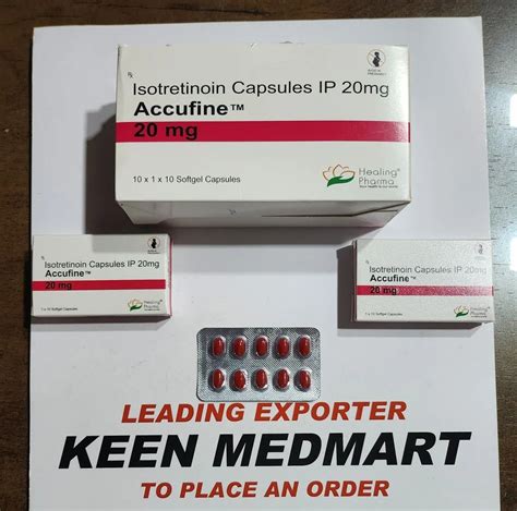 Finished Product ACCUFINE 20 MG Isotretinoin Capsules Packaging Type