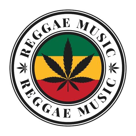 Premium Vector Cannabis Reggae Music Round Stamp Badge With Rasta