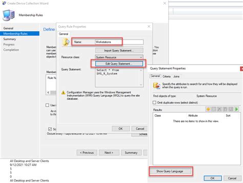 Create SCCM Windows Workstation And Server Device Collection