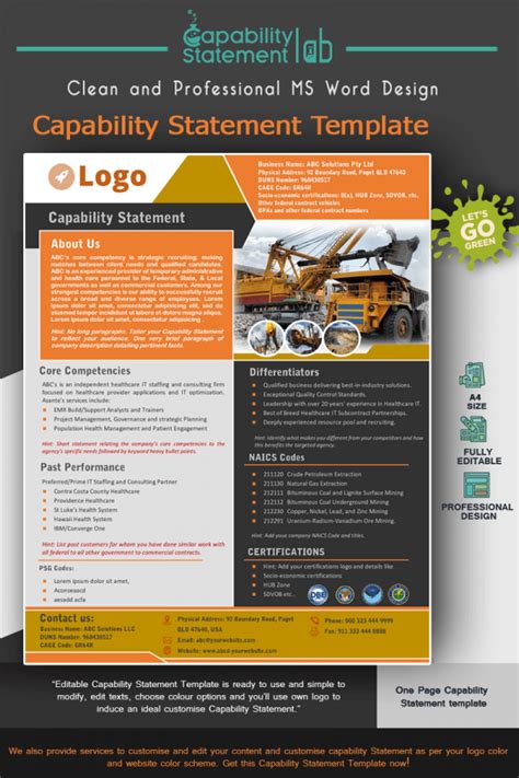 Elegant Capability Statement Template Download Ms Word Format