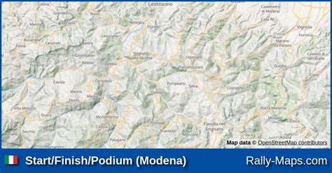 Start Finish Podium Modena Stage Map Rally Coppa Citt Di Modena