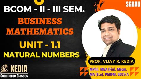 Business Mathematics Bcom Ii Year Iii Sem Unit Natural