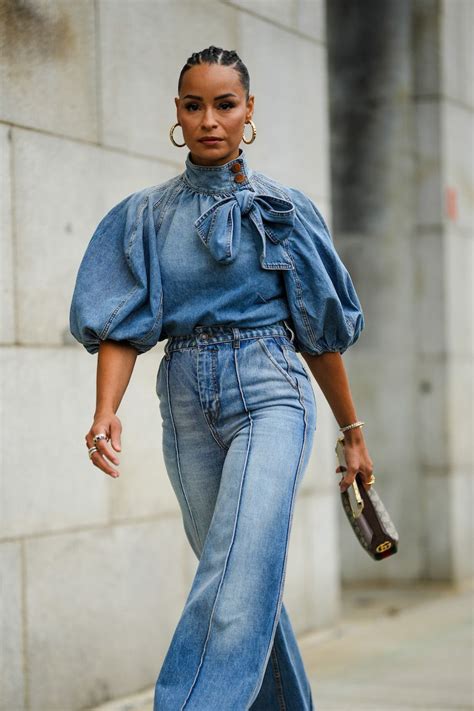 Double Denim Street Style Looks Were All The Rage During Nyfw Denim Street Style Look Street