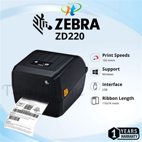 Jual Zebra Zd Printer Barcode Transfer Thermal A Mm Zd Usb