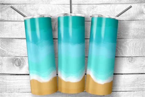 Ocean Beach 20oz Skinny Tumbler Wrap Png Graphic By Sweetie Citrus Co