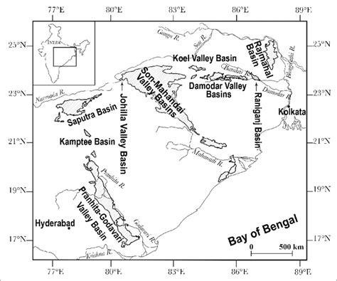 A Geological Map Showing Major Gondwana Basins Hatched Areas In Download Scientific Diagram