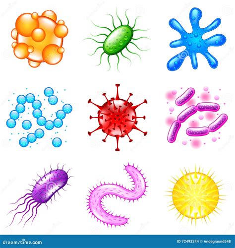 Bacteria Icons Vector Set Stock Vector Illustration Of Bacteria 72493244