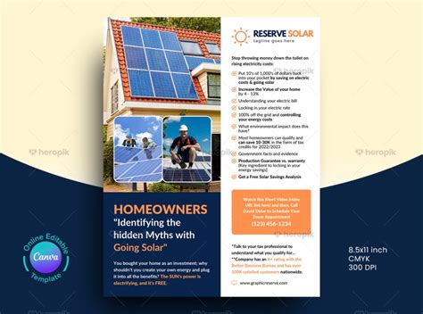 Solar Panel Cleaning Service Flyer Canva Template Heropik Marketing