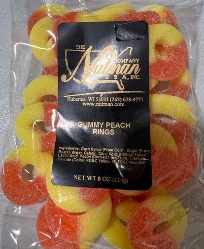 Gummy Peach Rings (8 oz) - The Nutman Company USA, Inc.