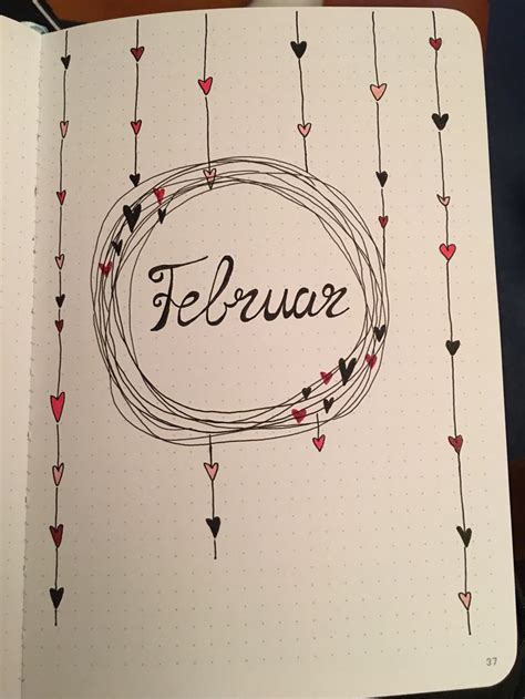 Titelseite Februar Titelseite Bullet Journal Journal