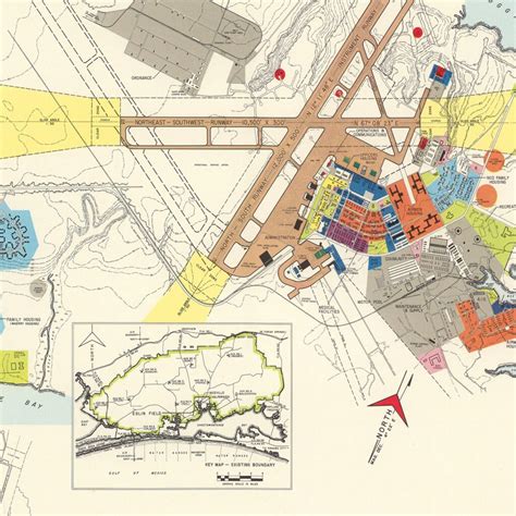 Vintage Map of Eglin Air Force Base, 1952 by Ted's Vintage Art