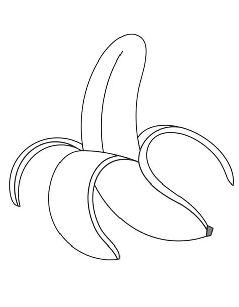 Peeled Banana Coloring Page